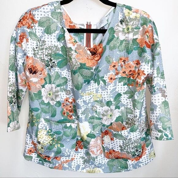 Anthropologie HD In Paris Bloomfield Floral Tee Blouse with Pockets Size S - Picture 2 of 7